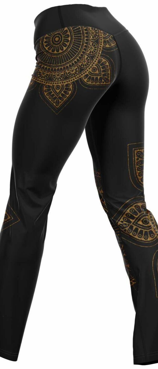 Gold Aura flare yoga leggings